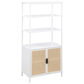 Best Furniture Outlet - Coaster - Amherst 3-shelf Radio Weave Cane Metal Accent Cabinet White - 961652